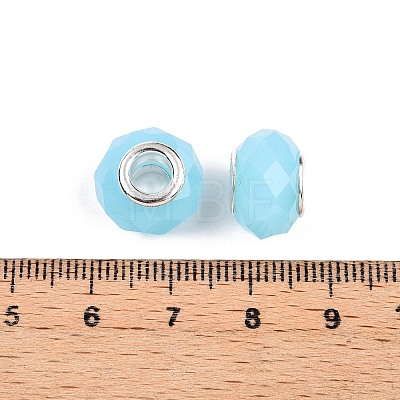 Imitation Jade Glass European Beads GPDL-N004-B14mm-B03-1