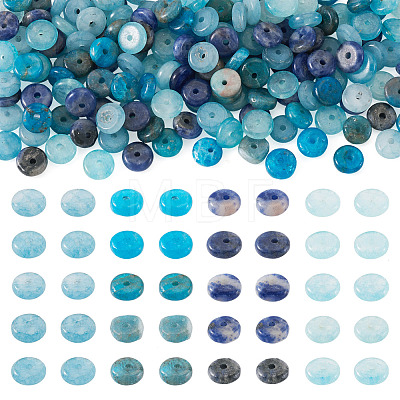 180Pcs 4 Styles Natural Apatite & Sodalite & Dyed White Jade Beads G-TA0003-08A-1