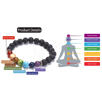Yoga Chakra Jewelry BJEW-K142-A-1