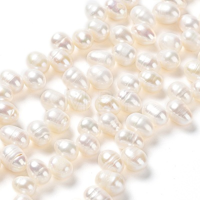 Natural Cultured Freshwater Pearl Beads Strands PEAR-J007-50-1