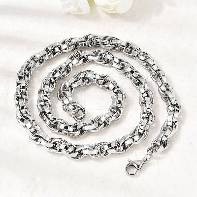 Unisex 304 Stainless Steel Rope Chain Necklaces NJEW-K305-10P-1
