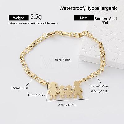 Mother's Day 304 Stainless Steel Link Bracelets for Women AM7429-4-1