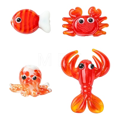 8Pcs 4 Styles Handmade Lampwork Beads Sets LAMP-CJ0003-13-1