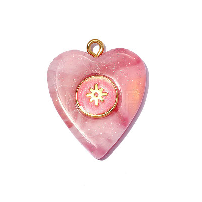 304 Stainless Steel Resin Pendants OY013-37G-1