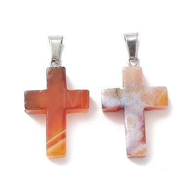 Natural Carnelian Pendants G-PW0006-02P-11-1