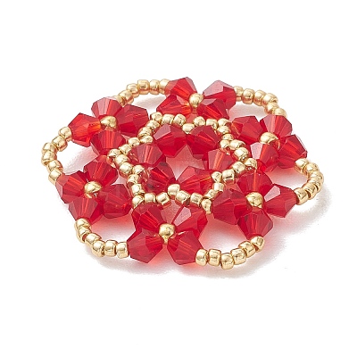 Glass Seed Beaded Pendants PALLOY-MZ01245-03-1