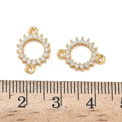 Brass Micro Pave Clear Cubic Zirconia Connector Charms KK-Z136-67G-1