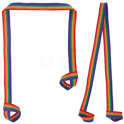 2Pcs Polyester Yoga Mat Stripe Strap AJEW-CY0002-80-1