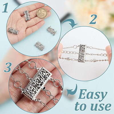 4Pcs 4 Styles Brass Box Clasps KK-DR0001-13-1