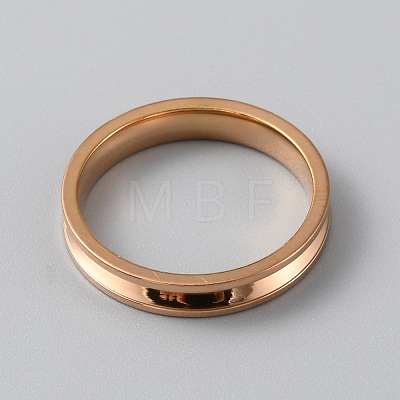 Titanium Steel Grooved Finger Ring Settings RJEW-WH0012-11E-1