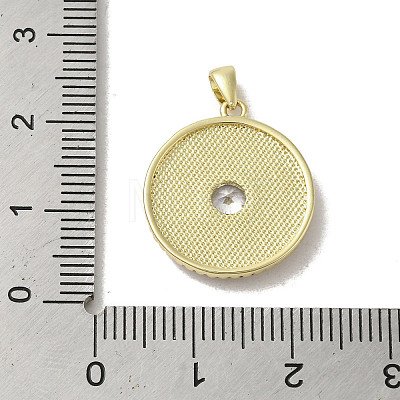 Brass Micro Pave Clear Cubic Zirconia Pendants KK-I708-02B-G-1