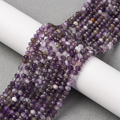 Faceted Natural Amethyst Beads Strands G-RM241221-N2-1