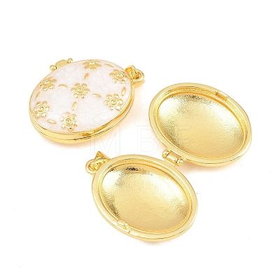 Brass Locket Pendants KK-D232-13G-01-1