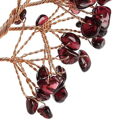Natural Garnet Chips Tree of Life Decorations DJEW-C016-02D-1
