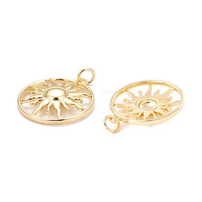 Rack Plating Brass Pendants ZIRC-I057-10G-1