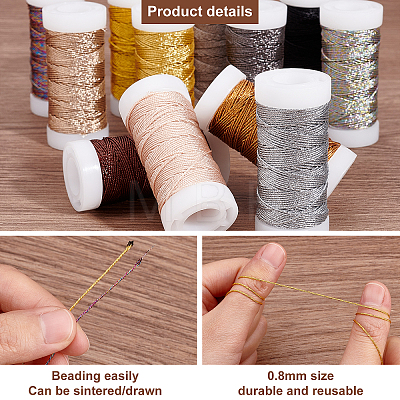 12 Rolls 12 Colors Polyester Cord OCOR-WH0066-68-1