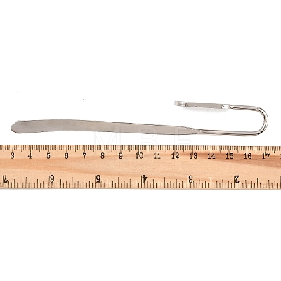 Oval Iron Stamping Blank Swan Neck Bookmark Findings AJEW-B032-01A-P-1