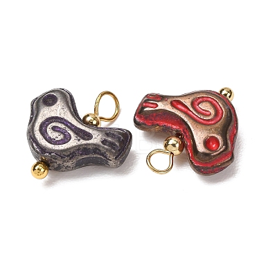 Baking Paint Glass Pendants GL-CBA010C-10G-1