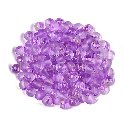 Frosted Baking Painted Glass Beads DGLA-N005-8mm-06-1