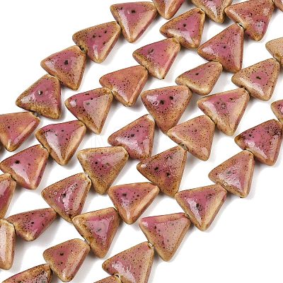 Glazed Porcelain Triangle Beads Strands PORC-B002-01-01-1