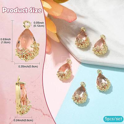 Transparent Glass Pendants GLAA-FZ0001-02K-1