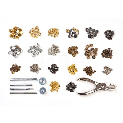 Metal Jewelry Buttons Fastener  Install Tool Sets BUTT-L021-01-1