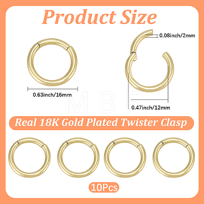 10Pcs Brass Twister Clasps KK-BBC0029-02B-1