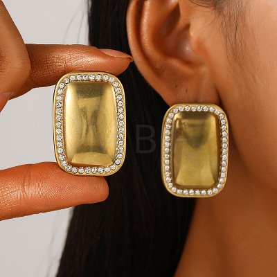304 Stainless Steel Crystal Rhinestone Stud Earrings FS-WG01727-07-1