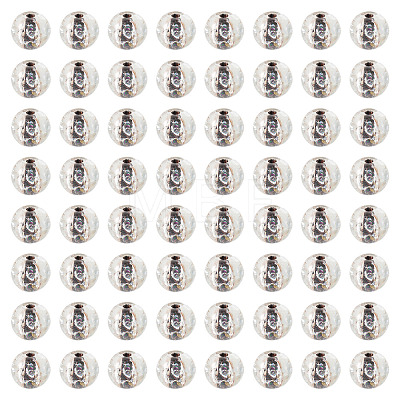100Pcs Crackle Transparent Glass Beads GLAA-TADJ0001-12B-1