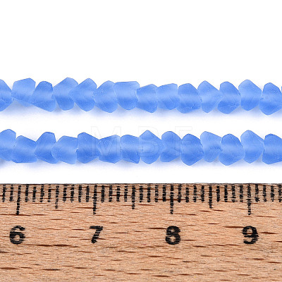 Frosted Transparent Glass Beads Strands GLAA-N016-4mm-05-1