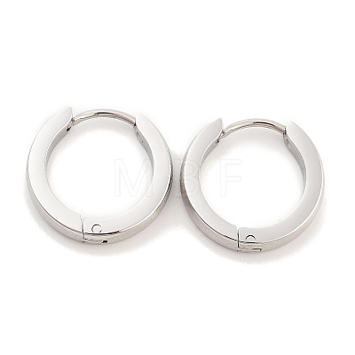 Tarnish Resistant Frosted 304 Stainless Steel Huggie Hoop Earrings for Women EJEW-C096-31B-P-1