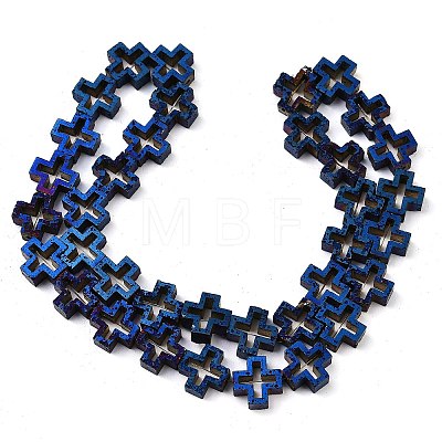 Electroplated Natural Lava Rock Beads Strands G-K388-02A-1