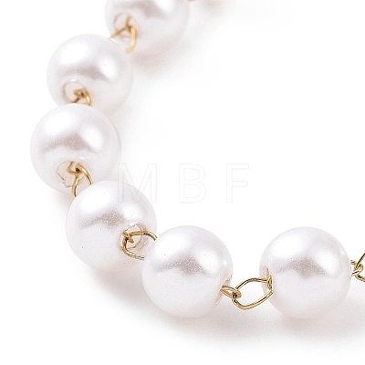 Round Plastic Imitation Pearl Beaded Bracelets BJEW-E054-09G-1