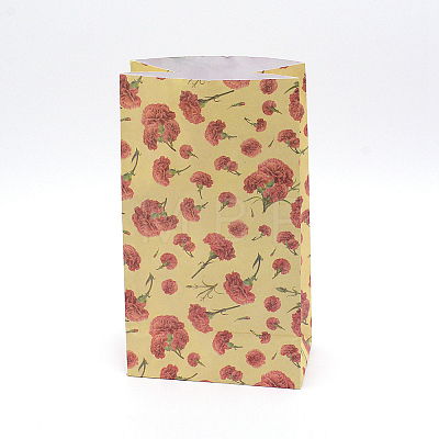 Floral Pattern Paper Bags CARB-WH0009-11D-1