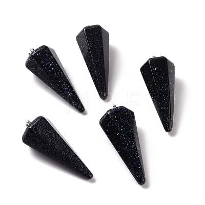 Synthetic Blue Goldstone Pendants G-G848-01P-09-1