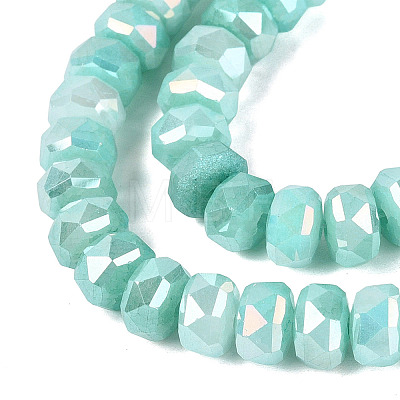 Electroplate Crackle Imitation Jade Glass Beads Strands EGLA-Q135-01A-C04-1