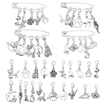 12Pcs 4 Style Iron Brooches HJEW-PH02467-1
