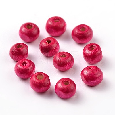 Dyed Natural Wood Beads WOOD-Q006-6mm-11-LF-1