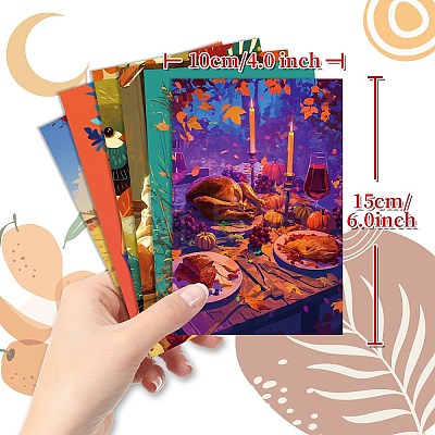 50Pcs Thanksgiving Day Paper Greeting Cards DIY-P085-16A-1