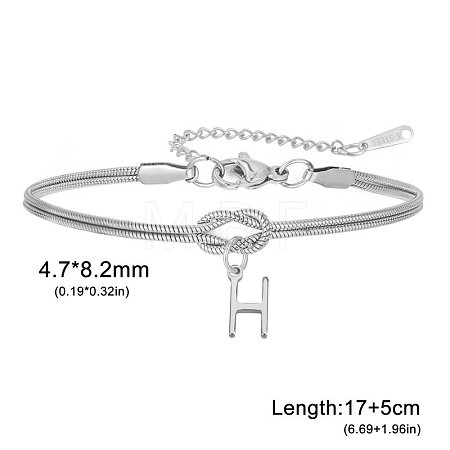 304 Stainless Steel Initial Charm Bracelets FS-WGD8E41-21-1