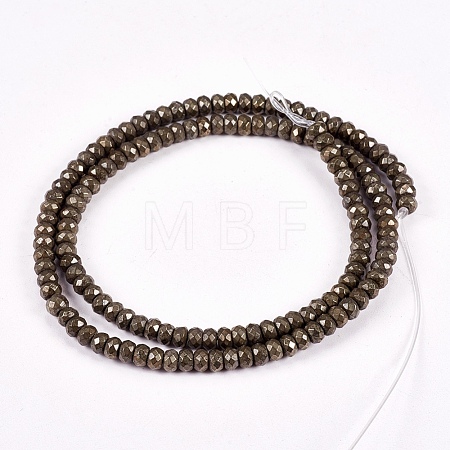 Natural Pyrite Beads Strands G-L051-4x3mm-01-1