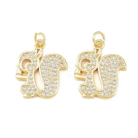 Brass Micro Pave Cubic Zirconia Pendants KK-C162-086C-G-1