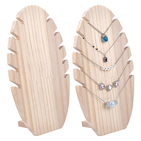 Wood Necklaces Organizer Display Holder NDIS-WH0017-12B-1