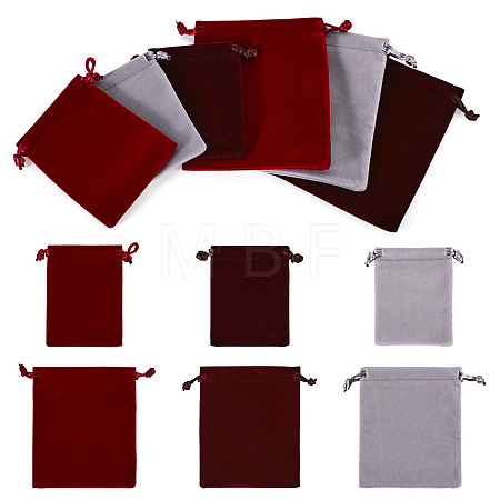 6Pcs 6 Styles Velvet Jewelry Drawstring Bags TP-TADJ0001-01-1