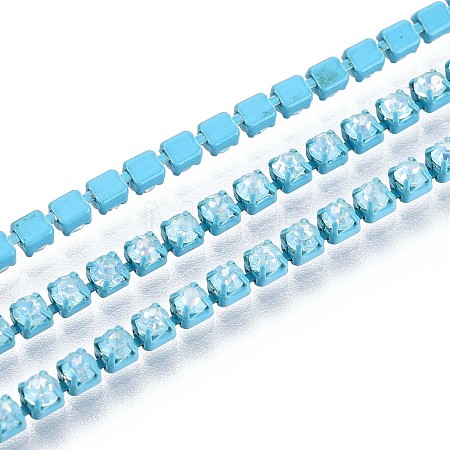 Iron Rhinestone Cup Chains CH-T006-05B-03-1