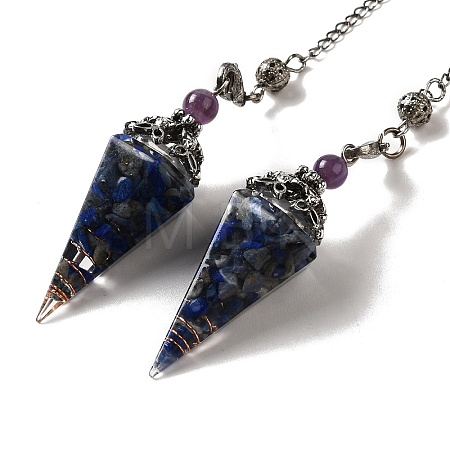 Natural Lapis Lazuli Dowsing Pendulum Big Pendants G-H285-02P-05-1