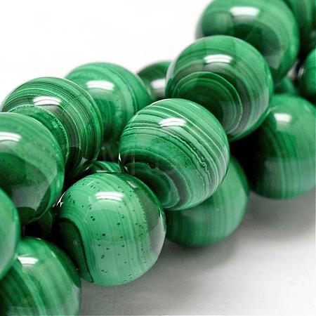 Natural Malachite Bead Strands G-O143-10-12mm-1
