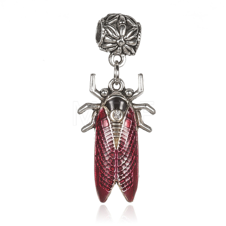 Alloy Enamel European Dangle Pendants PALLOY-J700-02AS-1