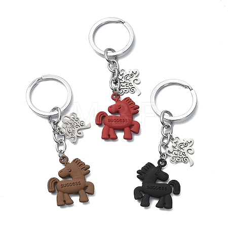 Spray Paint Alloy Keychains KEYC-JKC01479-1