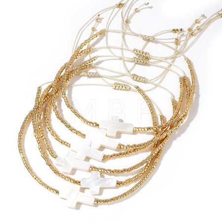 4Pcs Glass Seed Bead Braided Bead Bracelet Set CF1875-3-1